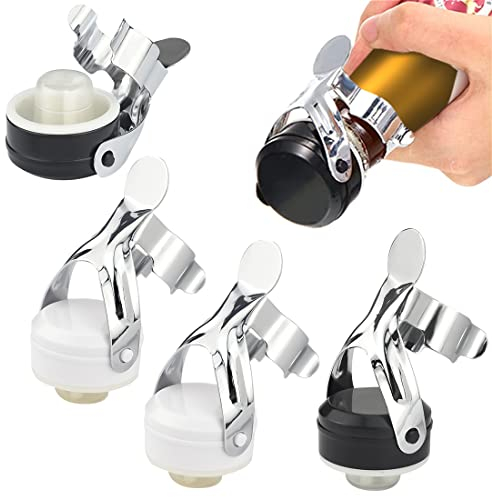DIKEBAO 4 Pcs Tapon Cava Champagne Tapon Botella Cava Tapon Hermetico para Cava Tapa Botellas de Vino Tapones Universal para Conservar el Cava Vino Champagne, Antigoteo Mantiene el Fresco 10 Días