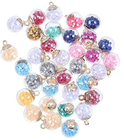 100st Glaskugel Anhänger Mit Sterncharme Glasklare Ornamente Mini-glaskugel Schlüsselanhänger Aus Glaskugel Flaschenanhänger Für Die Schmuckherstellung Ohrringe Einfach Einstellen