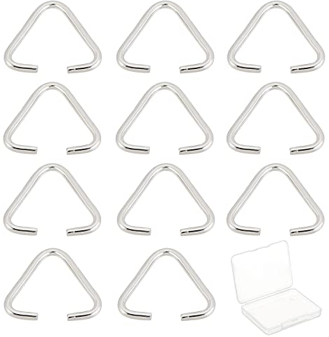 SUNNYCLUE 1Scatola 100pezzi Anelli Triangolari in Acciaio Inossidabile Ferro Pinch Barre Ciondolo Ganci Connettori Pinch Bails Connettori per Decorazione Gioielli Risultati Accessori Artigianali