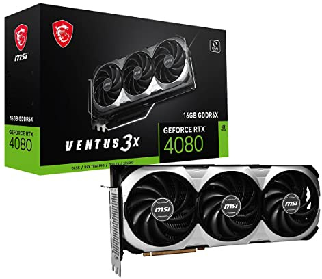 msi Gaming GeForce RTX 4080 16GB GDRR6X 256-Bit HDMI/DP Nvlink Tri-Frozr 3 Ada Lovelace Architecture Graphics Card (RTX 4080 16GB Ventus 3X)
