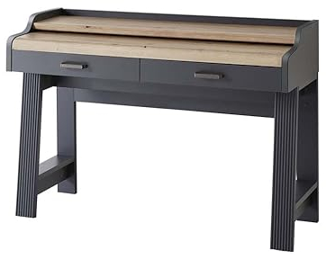 Froschkönig24 Jasmin Sekretär Schreibtisch Schreibkommode Graphit/Artisan Eiche