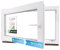 Kellerfenster Kunststofffenster weiß, BxH: 110 x 40 cm / 1100 x 400 mm 3-fach Verglasung (32 mm) Dreh-Kipp inkl. Pilzkopfverriegelung, DIN Rechts (Griff Links), 60 mm Profil