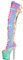 High Heels sexy 20 cm reflektierender, farbwechselnder Stiletto-Pole-Dance-Overknee-BO,Black-42