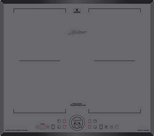Kaiser Induktions-Kochfeld KCT 6730 FIG inkl. Grillplatte, Kaiser Flex Induktionskochfeld mit grauem Glas 60 cm Einbau Herd Autark inkl. Grillplatte