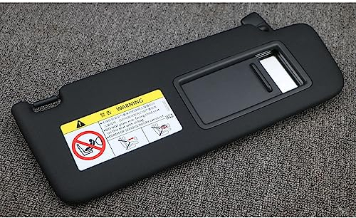 LadyCent Auto Sonnenschutz für VW Golf 7 SportsVan T-Cross Passat B8 CC E-Golf, 5GG857552 Schwarze vordere Sonnenblende mit Make-up-Spiegel, schwarz rechts