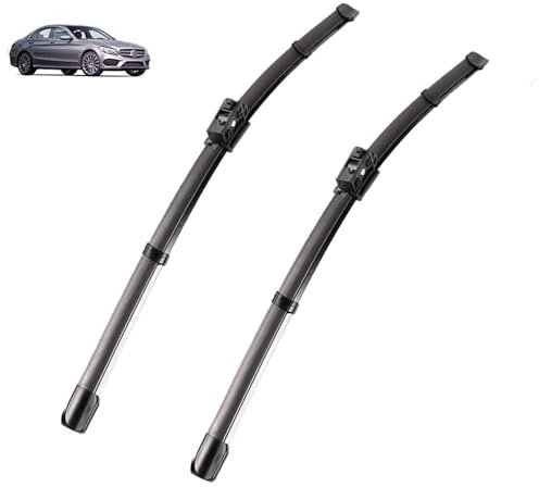 Wischerblätter kompatibel mit Mercedes Benz C-Klasse W205 S205 2015–2021 Windschutzscheibe Windschutzscheibe Autozubehör C-Klasse C180 C200 C220 C250 2x (Color : LHD, Size : W205)