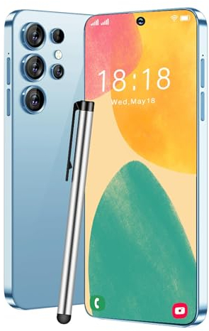 Sxhlseller Telefono Cellulare Sbloccato WiFi 5G con Penna, Smartphone 6,8 Pollici FHD 4G per Android12, 8GB RAM 256GB ROM, Telefono Cellulare di Tipo C con Fotocamera da 13MP 48MP (cielo blu)