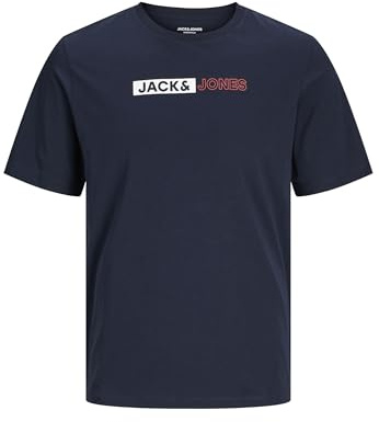JACK & JONES Herren JJECORP Logo Tee Play SS O-Neck NOOS, Navy Blazer/Print:Play 5,S