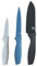 MasterChef Set de Coutellerie, Couteau d'Office, Universel et de Chef, Acier Inoxydable, Revêtement Antiadhésif, Manche Ergonomique, 3 Pièces, Azure