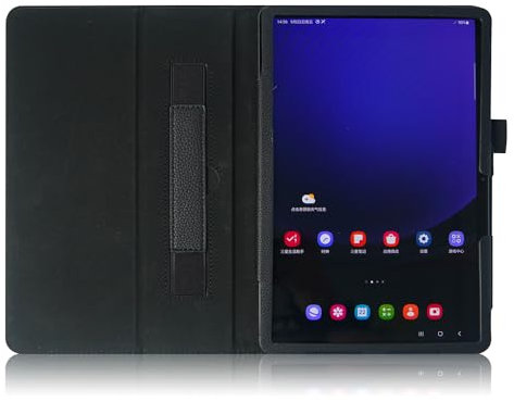 TOPCASE Funda para Samsung Galaxy Tab S9/S9 FE 11 Pulgadas 2023/Tab S8 5G 11/S7 11 Carcasa Delgada Ligera Cuero de Folio Soporte con Correa de Mano y Soporte Bolígrafo S,Auto-Sueño/Estela,Negro