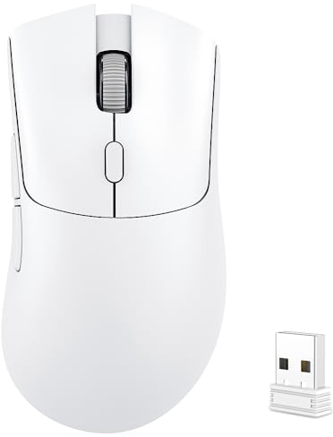 WolfLawS Souris sans Fil,Souris Silencieuse sans Fil avec 2.4G/Bluetooth,Souris PC Portable&Légère, 5 DPI Réglables(Jusque’a 3600), Souris Gamer Rechargeable,Souris pour PC/Mac/Ordinateur, Blanche