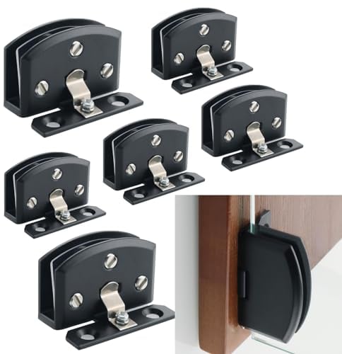 Cokritsm Bisagras para Puertas de Cristal para 5-7mm de Espesor de Cristal, Aleación de Zinc Bisagra de Armario Vitrina de Vino Clip de Puerta de Armario Piezas de Repuesto Negro