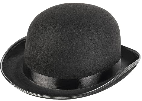 Schramm® Cappello a Bombetta Rotondo Nero per Adulti Chapeau Top Hat Cappello a Bombetta Melone Cappello in Feltro di Lana Donna/Uomo Cappello in Feltro di Lana