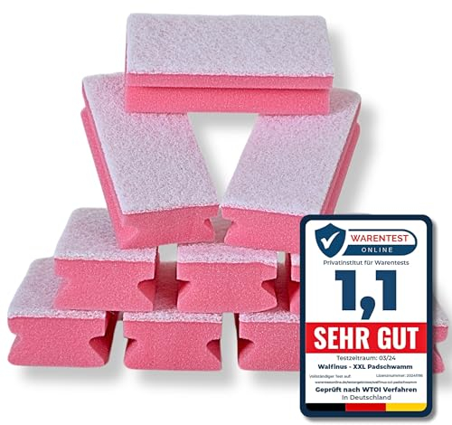 Walfinus Premium XXL 10er-Set Kratzfreie Spülschwamm, Putzschwamm, Reinigungsschwamm, Küchenschwamm, zweiseitige, Scheuerschwamm, Topfreiniger, waschbar -60 Grad 15x7x4cm zum wiederverwenden
