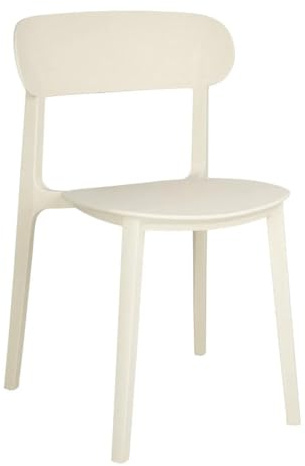 Bolero Eden Beistellstuhl Set (2 Stück), Creme, PP-Stühle aus 20% recyceltem Kunststoff, bis 160 kg belastbar, stapelbar, Indoor Seitenstühle, CH940