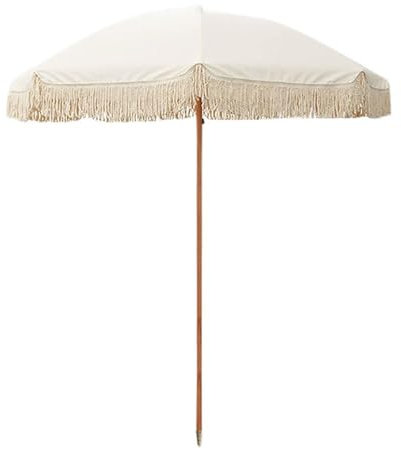 ZYBOWAYL Knickbar Sonnenschirm Tragbare Strandschirm 200cm/6.6Ft Hawaii Dekoschirm mit Fransen Terrassen Tischschirm UV Schutz Sonnenschutz für Garten Strand Outdoor Balkon