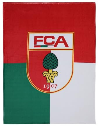 FC Augsburg FCA Decke Kuscheldecke Fleecedecke Flanellfleecedecke in 150x200 cm