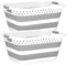 König Design 2er Set Wäschekorb faltbar - 24 Liter & Universelle Nutzung I Zusammenklappbarer faltbarer Wäschekorb faltbare Wäschekörbe I Laundry Baskets Wäschewanne - Mehrzweck-Wäschebehälter