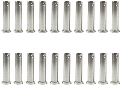 Aoktorkit 20 perni a foro singolo, 3 mm x 10 mm, in acciaio inox, a testa piatta, a forma di T, per sistemi di bloccaggio con perno di traino