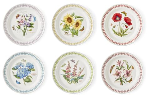 Portmeirion Botanic Garden Meadow Set of 6 Dinner Plates
