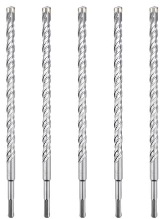hsawbit 5PCS Masonry Drill Bits Set with SDS Plus Shank, 16mm x 310mm Hammer Drill Masonry Drills Tungsten Carbide Tip for Concrete, Brick, Cement Walls, Stone