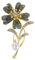Broches Pour Dames Broche Fleur En Cristal Broche Vintage Corsage Femme,Gris