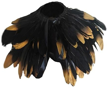 Yoodeet Gothic Feder Schal Punk Feder Shrug Cape Kragen für Männer Frauen Feder Schulter Kostüm Zubehör