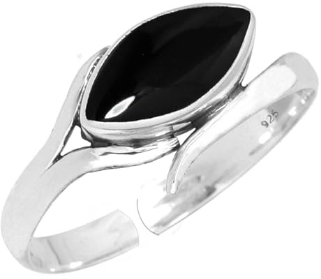 Onyx, Bernstein, Perle, Mondstein Marquise Handgefertigter verstellbarer Ring aus echtem 925er Sterlingsilber, Boho-Schmuck aus natürlichem Edelstein für Frauen
