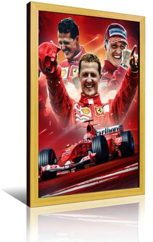 HKLOPUY Poster mit Michael Schumacher, dekoratives Gemälde, Leinwand, Wandposter und Kunstdruck, moderne Familienschlafzimmer-Dekoration, Poster, 20 x 30 cm