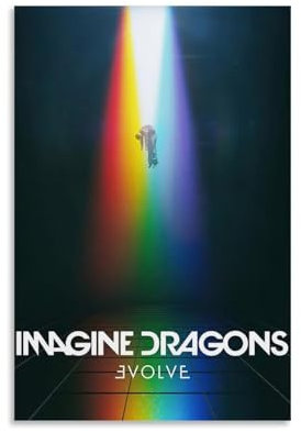 TANGYI Evolve Imagine Dragons Poster, Leinwand, Wandkunst, Cover, Zimmer, Vintage, ästhetisches Poster, dekorativ für Wohnzimmer, Schlafzimmer, 20 x 30 cm, ungerahmter Stil