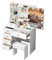Ereousa Schminktisch mit Beleuchtung, Einstellbarer Helligkeit, Schminktisch mit Schiebespiegel, Kosmetiktisch mit 6 Schubladen und 6 Regalen, Frisiertisch mit Hocker Weiß 36x80x131cm, H122639