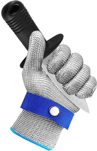 XINFAQAQ Gants Anti Coupure Niveau 9 Gant Anti Coupure Cuisine Gant à Huitre avec Gant en Coton et Couteau à Huîtres pour Découpe de Viande, Filet de Poisson, Mandoline, D'huîtres et Sculptu (L)