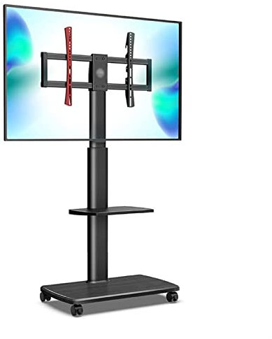 UQACHG TV-Monitorhalter Rack TV-Ständer Home Boden-zu-Decke Pulley TV-Regal 65/70/75 Universal-TV-Ständer Großes mobiles TV-Rack TV-Halterung,Gold