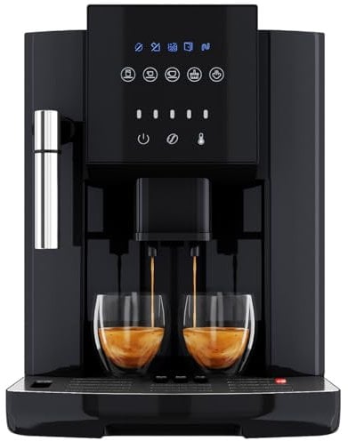 ProfiCook® Kaffeevollautomat mit Milchaufschäumdüse für Cappuccino | Kegelmahlwerk | mit Vorwärmfunktion für Tassen | italienische Profi-Pumpe | Touch-Display | Kaffeemaschine | PC KAV 1281