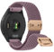 RosMank 18mm Braided Watch Band Compatible with Garmin Forerunner 265S/255S/Vivoactive 4S/Vivomove 3S, Nylon Woven Replacement Strap for Garmin Venu 3S 41mm/Venu 2S/Move 3 S/Active S (Purple)
