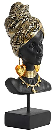 Pleayietoopiatiey Afrikanische Frauen-Büste Statue Frauenskulptur Stammesdame Figur als Dekoration