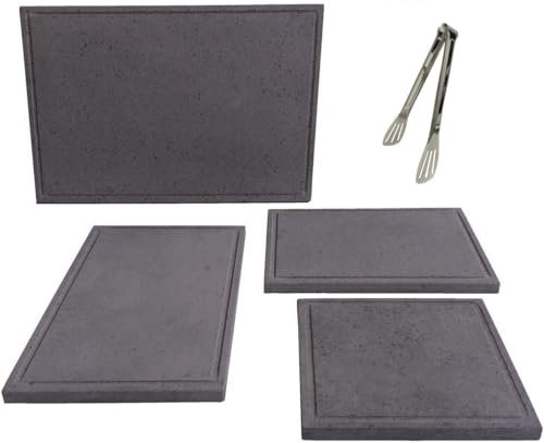 ANGELO PEGORARO Piastra in pietra lavica bistecchiera pietra naturale per barbecue (CM 40X30)