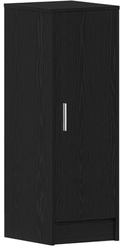 vidaXL Armario para Zapatos de Madera de Roble Negro 32 x 35 x 92 cm, con 1 Puerta con bisagra. Ideal para organizar Zapatos en el Dormitorio o Pasillo. Es un Mueble Compacto para el hogar, con ACAB