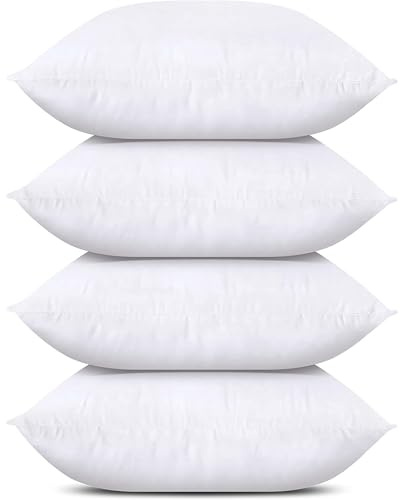 AL PRODUCTION Set di 4 cuscini, 45 x 45 cm Imbottitura per cuscini, Cuscini Divano, Cuscino Fibra Vergine, Morbido e Longevo, Cuscino Interno