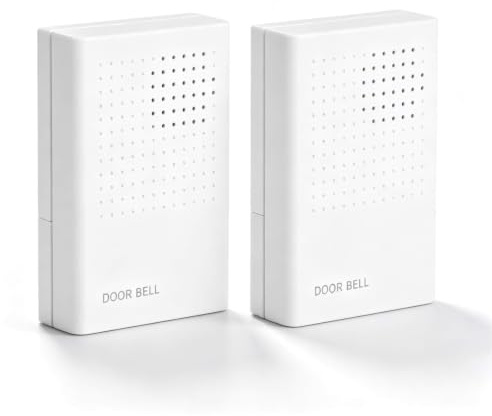 2PCS Wired Doorbell Chime, Loud 90db Wired Electronic Doorbell Plastic Mechanical Doorbell Electronic Chime Door Chime Kit Door Alarm Bell for Hotel Home Office