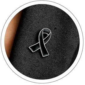 Cybche Schwarze Emaille Brosche für Frauen Brustkrebs Aufklärungsbrosche Schwarze Schleife Anstecknadel Elegante Corsage Hoffnung Emaille Broschen Bekleidungsaccessoires Schmuck zur Unterstützung von