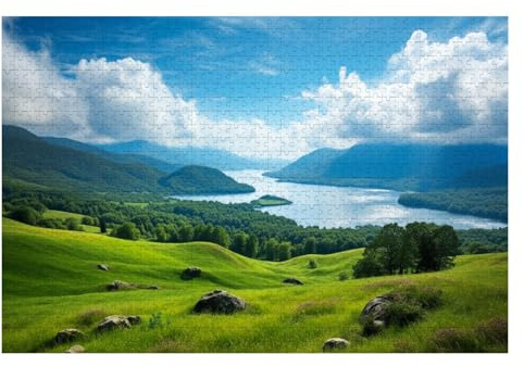 Puzzles for Adults 1000 Pieces Lakes Killarney along Ring County Ireland Wooden Jigsaw Puzzles Challenging Fun Family Game Gifts Toy for Kids Seniors Party Boys Girls