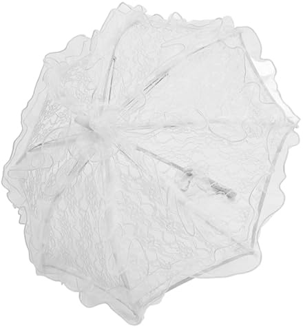 Jelquix Exquisite Lace Wedding Bridal Umbrella, Perfect Prop for Photography, 23.6 X 22.2in