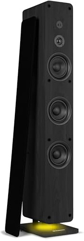 Audizio ARCO Paire d’Enceintes Colonne Hi-FI Stéréo 320W - Radio Dab+ et FM, BT, Entrée Optique TV, USB, AUX, Télécommande - Enceintes Salon Actives Finition Noire