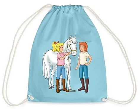 Spreadshirt Bibi Und Tina Kümmern Sich Um Sabrina Turnbeutel, One size, Aqua
