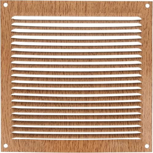 Amig - Griglia quadrata in alluminio | Griglie di ventilazione per presa d'aria | Ideale per soffitto cucina e bagno | Misure 170 x 170 mm | Colore legno