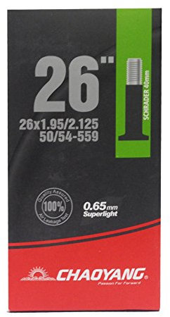 Msc Bikes Super Lite Tube Cámara De Aire, Negro, 26 x 1,95/2,125 AV