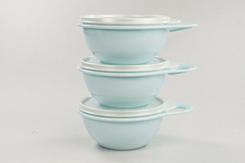 TUPPERWARE Maximilian 600 ml (3) Rührschüssel Mini Schüssel Salatbar hellblau 28951