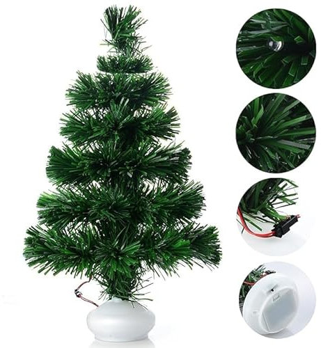 1.5ft Green Christmas tree x-mas tree Fiber Optic Color changing multi colour led lights with stand free standing xmas (Choose Your size from Variation menu BELOW) (45CM (1.5 FEET))