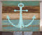 ABAKUHAUS Rustikal Rustikaler Vorhang, Anker auf Holzplanken, Wohnzimmer Universalband Gardinen mit Schlaufen und Haken, 280 x 245 cm, Hellblau Braun Teal